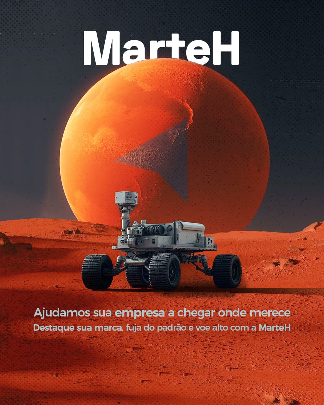 Rover marteH em uma paisagem de Marte